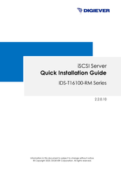 Digiever IDS-T16100-RM Series Quick Installation Manual