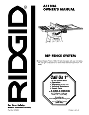 RIDGID AC1036 Owner's Manual