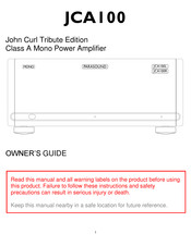 Parasound JCA100L Owner's Manual