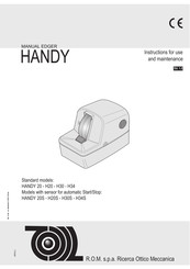 The Handy H20S Instructions For Use And Maintenance Manual
