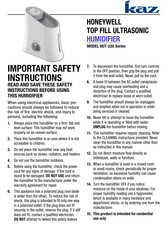 Honeywell Kaz HUT-220 Series User Manual