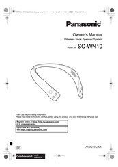 Panasonic SC-WN10 Owner's Manual