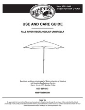 HAMPTON BAY FALL RIVER D11034-U-CAN 751-946 Use And Care Manual