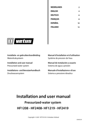 Vetus HF1208 Installation And User Manual