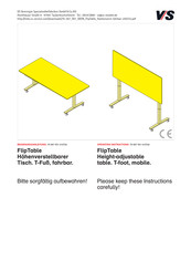 VS Vereinigte Spezialmöbelfabriken FlipTable Operating Instructions Manual