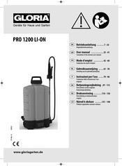 Gloria PRO 1200 LI-ON User Manual