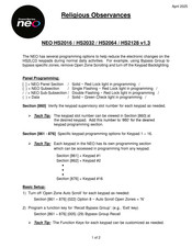 NEO HS2016 Quick Start Manual