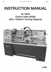 Hafco Metalmaster 1330 Instruction Manual