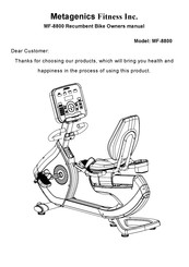 Metagenics Fitness MF-8800 Owner's Manual