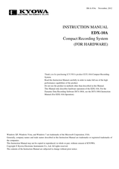 KYOWA EDX-10A Instruction Manual