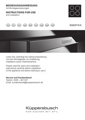 Kuppersbusch EGS3710.0 Instructions For Use And Installation