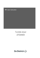 DeDietrich DTD9WA User Instruction