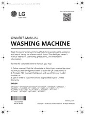 LG WT7405C Series Owner's Manual
