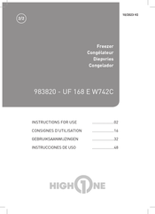 HIGHONE UF 168 E W742C Instructions For Use Manual