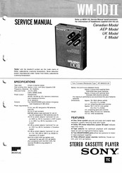 Sony WM-DDII Service Manual