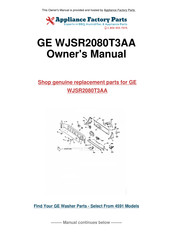 GE WJSR2080T3AA Owner's Manual