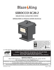 Blaze King SIROCCO SC20.2 Operation & Installation Manual