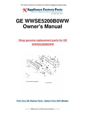 GE WWSE5200B0WW Owner's Manual