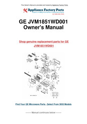 GE JVM1851WD001 Installation Instructions Manual