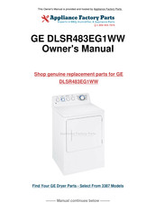 GE DLSR483EG1WW Owner's Manual