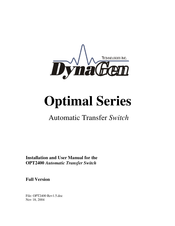 DynaGen Optimal Series Installation And User Manual