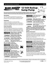 Blue Angel Pumps F12V Operating Instructions & Parts Manual