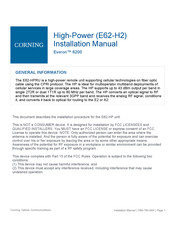 CORNING E62-H2 Installation Manual