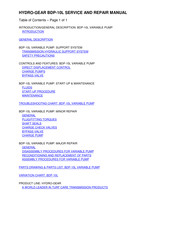 Hydro-Gear BDP-10L Service And Repair Manual