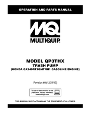 MULTIQUIP QP3THX Operation And Parts Manual