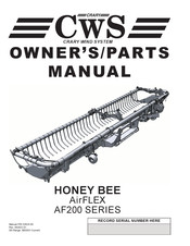 Crary CWS HONEY BEE AirFLEX AF200 Series Owner's & Parts Manual