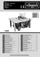 Scheppach HS80 Translation Of Original Instruction Manual
