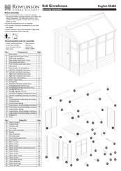 Rowlinson Garden Products GH86 Assembly Instructions Manual