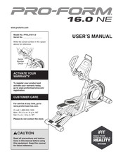 ICON Health & Fitness PRO-FORM 16.0 NE User Manual