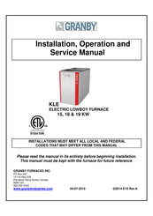 Granby KLE-00-G018-03 Installation, Operation And Service Manual