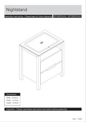BED BATH & Beyond Nightstand WF298055AAD Assembly Instructions Manual