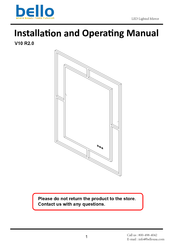 Bell'O BMD2-4836-BG Installation And Operating Manual