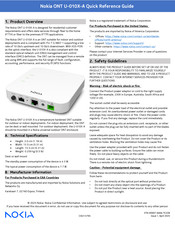 Nokia ONT U-010X-A Quick Reference Manual