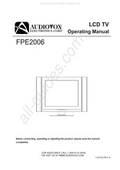 Audiovox Electronics FPE2006 Operating Manual