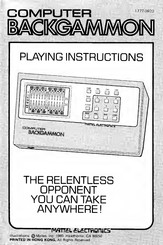 Mattel Electronics COMPUTER BACKGAMMON Playing Instructions