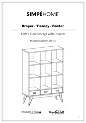 SIMPLIHOME brooklyn + max WyndenHall AXCDRP-42C-TK Manual