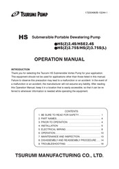 Tsurumi Pump HS3.75SL Operation Manual