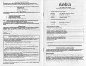 Setra Systems 239 Quick Start Manual