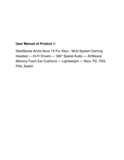 SteelSeries Arctis Nova 1X Product Information Manual