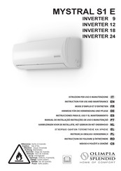 Olimpia splendid MYSTRAL S1 E INVERTER 9 Instructions For Use And Maintenance Manual