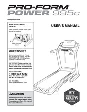 ICON Health & Fitness PRO-FORM POWER 995c User Manual
