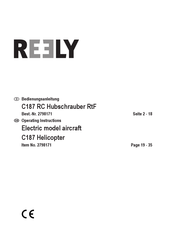 Reely C187 Helicopter Operating Instructions Manual