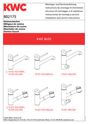 KWC BLISS 10.021.033.000LLFL Installation And Service Instructions Manual