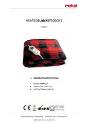 Rotel HEATEDBLANKET500CH1 Instructions For Use Manual