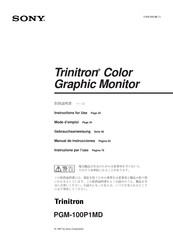 Sony Trinitron PGM-100P1MD Instructions For Use Manual