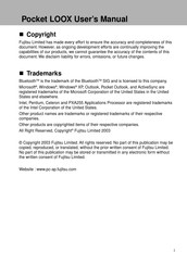 Fujitsu Pocket LOOX User Manual